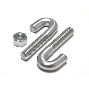 SS304 316 A2 A4 M3 M4 M5 M6 M8 مخصصة J <span class=keywords><strong>L</strong></span> الانحناء نوع J مِصْمال خُطّافي مع الجوز والغسالة - Product Image 1