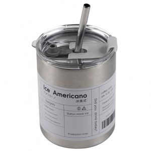 Mug de voyage isotherme en acier inoxydable à double paroi, réutilisable et personnalisé, avec paille, de haute qualité - Product Image 5