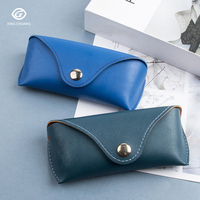 Étui de rangement portable en cuir PU tendance pour lunettes, avec boucle métallique souple, pour lunettes de soleil (vente en gros)