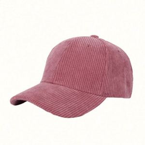 Wholesale Factory Custom <b>Black</b> Corduroy Blank Hats 6 Panel Corduroy <b>Baseball</b> <b>Cap</b> With Embroidery logo - Product Image 2