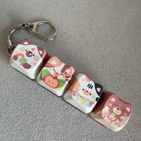 Porte-clés Fidget Clavier 2/3/4 Touches, Pendentif Clavier Chat de Noël Créatif DIY, Bouton à Pression pour Doigt, Porte-clés Clicker Fidget