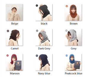 Mode à la mode tricoté hiver chapeau <span class=keywords><strong>femme</strong></span> automne automne hiver tricoté écharpe chapeau femmes épaissi garder au chaud Ski masque <span class=keywords><strong>cagoule</strong></span> chapeau - Product Image 2