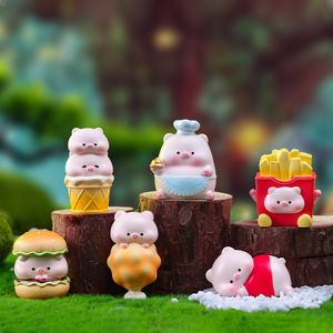 Adornos de <span class=keywords><strong>Restaurante</strong></span> con Forma de Hamburguesa y Corazón para Niñas, Mini Muñeca de Cerdo Adorable, Decoraciones de Escritorio, Venta Directa de Fábrica - Product Image 1