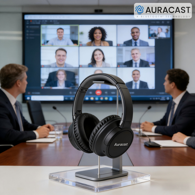 BH682G Auracast BT on Ear Headphone BT6.0 LE Audio Multi-Device Broadcasting Ultra-Low Delay for Conference Broadcasts 35Hrs