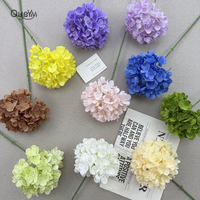 Parasol en gros d'usine, fleur artificielle de haute qualité pour la décoration intérieure QYYN-1519, 117 hortensias
