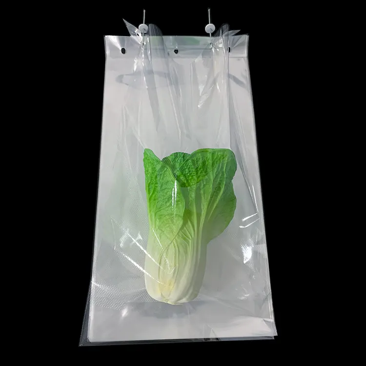 Sac d'emballage de pain en plastique poly transparent à guichet prêt sac en plastique micro perforé pour l'emballage de fruits et légumes