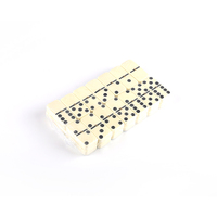 Boîte de domino en PVC personnalisée Offre Spéciale avec design à pois ivoire/blanc et noir/blanc ensemble de haute qualité taille 49x24x7.5mm