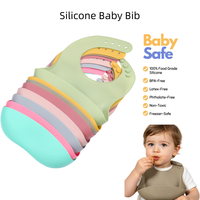 Bavoirs d'alimentation pour bébé en silicone personnalisés, étanches et sans BPA, avec récupérateur de nourriture, vente en gros, livraison prise en charge