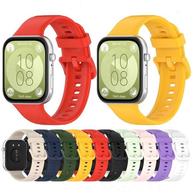 2024 New Products Replacement Bands for Huawei Watch Fit3 Smartwatch Silicone Sport Strap with Colored Buckle