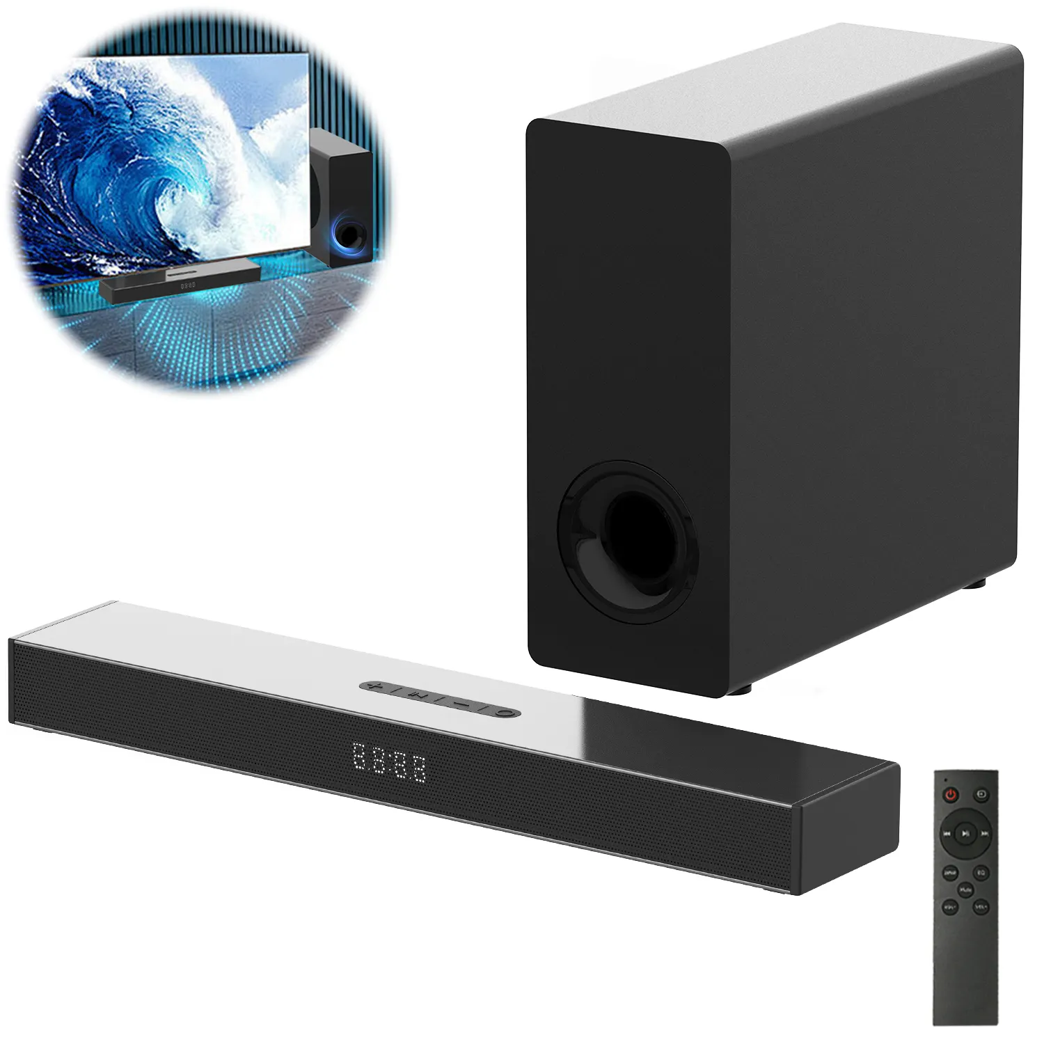 Schlussverkauf kabellose Soundbar mit Subwoofer Fernseher-Soundbar-System Heimkino Surround-Lautsprecher