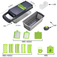 Keuken multifunctionele handmatige ABS 22-in-1 snijder, rasp en schaaf voor groenten, fruit en voedselverwerking