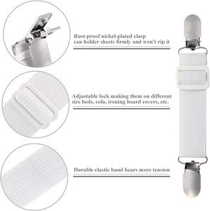 En gros Thetrend Sangles de maintien de draps élastiques efficaces avec têtes en plastique jetables et clips, OEM acceptable, pour chambre et buanderie - Product Image 3
