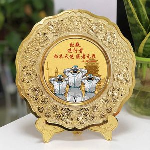 Standing and Wall Hanging,Big Custom <b>Engraved</b> Antique Nickle Gold Award Metal Decorative Memorial <b>Plaque</b>/ - Product Image 2