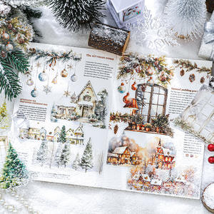 Hot Paper Trace Snowflake Falling Corner Series Pet Landscape Sticker Pack Retro Ins Diary Diy Escena Decoración Pegatinas. - Product Image 3