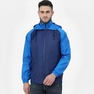 Chaqueta Cortavientos con Capucha para Hombre, Impermeable, de Poliéster/Nylon, para Otoño, Uso en Exteriores, Cierre de Cremallera, Corte Regular, Estilo Urbano - Product Image 1