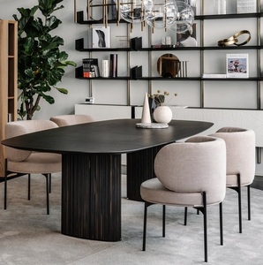 Thiết Kế Hiện Đại Tùy Chỉnh Kích Thước Ván Ép Top Sồi Đỏ Cơ Sở Bàn Ăn Ghế Ăn Đặt Cho Phòng Ăn - Product Image 2