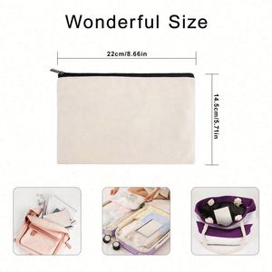 Wholesale Fashionable Cotton Canvas Lash Travel Pouch Custom Logo Reusable Toiletry Cosmetic <b>Makeup</b> <b>Case</b> With Zipper - Product Image 3