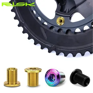 RISK Juego de 4 Tornillos de Titanio para Bicicleta de Carretera, Tornillo de Fijación para Plato de Bicicleta, para <span class=keywords><strong>SHIMANO</strong></span> DURA-ACE/ULTEGRA/105, Piezas de Bicicleta de Carretera - Product Image 1
