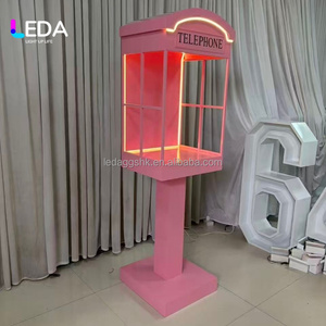 LEDA Custom Colors and Size Pink Metal Audio Guest Book <b>Stand</b> Outdoor Party Decor Telephone Booth Wedding <b>Backdrop</b> for Events - Product Image 1
