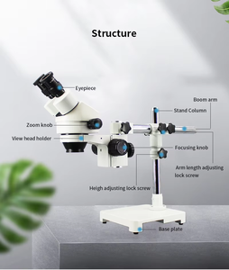 Microscopio estéreo trinocular con soporte de pluma única Boshida para comprobación Industrial electrónica soldadura móvil Rerpair - Product Image 5