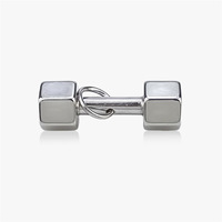 Collier tendance pour homme en acier inoxydable avec pendentif haltère et chaîne en bambou, style sportif printanier, accessoires de mode en gros