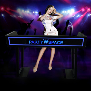 Comptoir de bar portable en métal avec éclairage LED, style industriel, pour soirées KTV et événements PartyWspace Dj Booth - Product Image 5