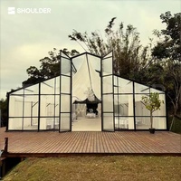 Tente de réception de mariage pour événements, imperméable en PVC, élégante, avec murs en verre et structure en aluminium, certifiée CE