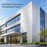 Panneau composite en aluminium brossé doré de 4 mm, plaque ACM pour revêtement mural commercial