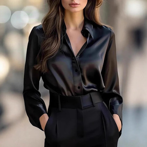 IStapromo Gifts European and American style long-sleeved shirt for women, autumn polo-neck polyester cardigan - Product Image 1