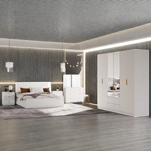 <span class=keywords><strong>Suite</strong></span> de chambre à coucher moderne en bois de luxe avec lit <span class=keywords><strong>King</strong></span>/Queen size, espace de rangement, pour appartement et hôtel, mobilier de chambre personnalisable - Product Image 5