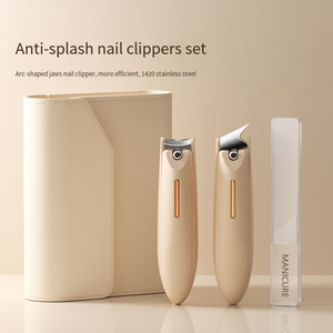 Set di Tagliaunghie in Acciaio Inossidabile Anti-Schizzi, Kit Professionale <span class=keywords><strong>per</strong></span> Manicure e <span class=keywords><strong>Pedicure</strong></span>, Strumenti <span class=keywords><strong>per</strong></span> Tagliare le Unghie <span class=keywords><strong>per</strong></span> Uso Domestico e Salone - Product Image 2