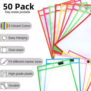Custom Price Clear <b>Plastic</b> Reusable Dry Erase <b>Pockets</b> Black Sheets for Classroom Use Teacher Supplies Office & School Supplies - Product Image 4