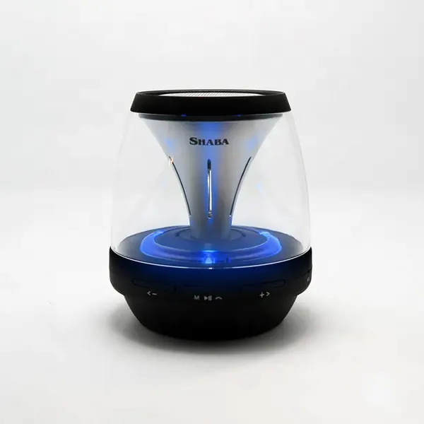 سطح معدني Shaba ضوء وامض LED سماعة لاسلكية محمولة الصوت تختلف تحويل ستيريو ميني سماعة ذكية