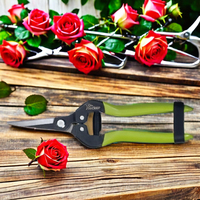 Ciseaux de jardinage droits PC-803 7-1/2" (190mm) en acier à haute teneur en carbone SK, avec poignée antidérapante en plastique pour l'entretien du jardin et le bricolage