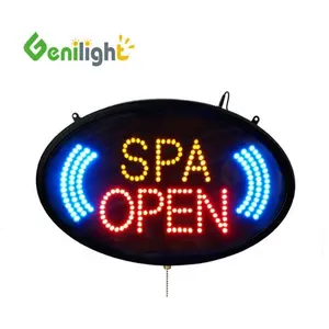 Movimiento animado de varios colores LED de negocios SPA señal de apertura Interruptor de encendido/apagado Luz de salón abierta