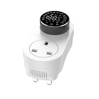 Prise connectée thermostat intelligente Tuya WiFi avec bouton rotatif, tension large AC95-240V, prise standard UK, contrôle à distance via application