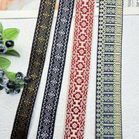 Farbiges Mehrbreitiges Leder-Jacquard-Band im Ethno-Stil für Kleidung, Schuhe, Hüte, Dekoratives Polyester-Jacquard-Gurtband KRT KRT-WB3047