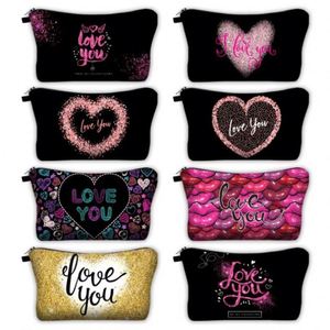 Cadeaux de la Saint-Valentin avec logo personnalisé, petite trousse de maquillage, organiseur de cosmétiques pour femmes, pochette à fermeture éclair - Product Image 2