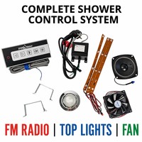 Kit de panneau de commande pour salle de bain avec radio FM, ventilateur et éclairage supérieur |   Contrôleur de bain intelligent complet avec transformateur 12V et haut-parleur