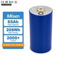 Sel Baterai Silinder Besar LiFePO4 Misen 60180 3.2V 65Ah untuk Kendaraan Listrik AGV dan Sistem Penyimpanan Energi Surya