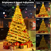Nueva Llegada: Luces LED RGBIC en Forma de Árbol Recto, IP44, Control Remoto, Decoración Navideña para Interiores/Exteriores, 2m/3m