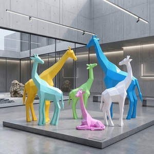 Escultura Gigante de Animales en Fibra de Vidrio, Estatua de Jirafa, Cebra y Canguro de Lujo para Decoración de Paisajes Comerciales en Centros Comerciales y Parques - Product Image 2