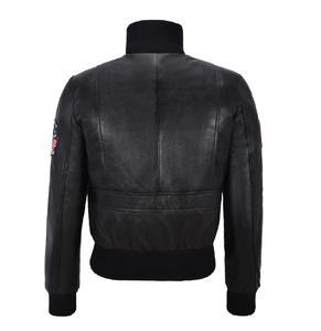 Veste d'aviateur pour femme en cuir Nappa noir vintage 100% authentique, style Top Gun, finition vintage, fermeture éclair YKK, personnalisable - Product Image 5