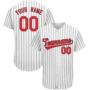 Customize Blank Stitched 100 <b>Polyester</b> Plain Pinstripe Baseball Jersey Softball <b>Shirt</b> Baseball Uniforms - Product Image 4
