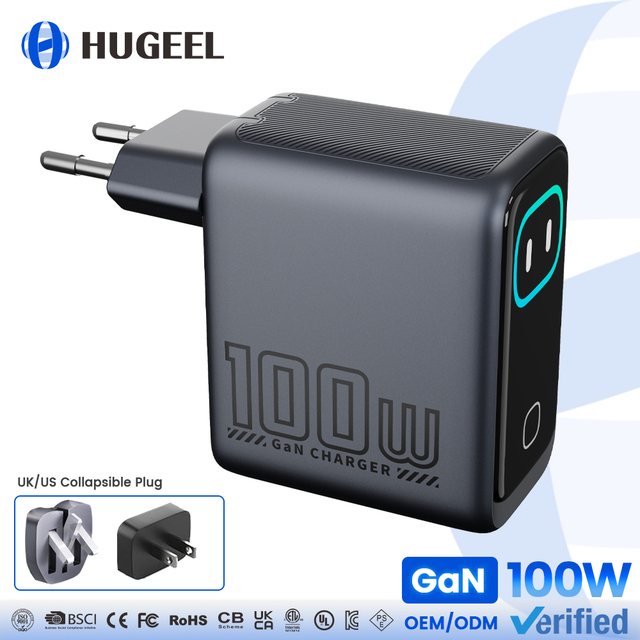 Factory Wholesale 100W GaN Fast Charging Charger 3 Port Portable Desktop USB C Charger for Phone Laptop Tablet Wall USB Adapter
