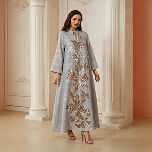Robe d'exportation NC200 élégante, nouveau style transfrontalier, motif floral subtil, drapé fluide, broderie tridimensionnelle de sequins <span class=keywords><strong>lotus</strong></span> - Product Image 4
