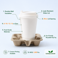 Gobelets jetables en papier kraft à double paroi, épais, isolants thermiquement, anti-brûlure, pour thé au lait chaud, café, avec couvercles disponibles