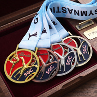 Médailles de gymnastique plaquées or, argent, cuivre, bronze, logo en émail 3D, lettres creuses, médailles de gymnastique personnalisées pour récompenses