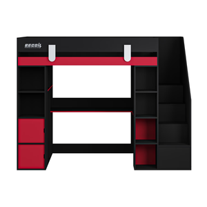 Diseño de <span class=keywords><strong>Cama</strong></span> Alta para Adolescentes con Espacio para Juegos y Computadora, Mesa y Escaleras de Almacenamiento - Product Image 4