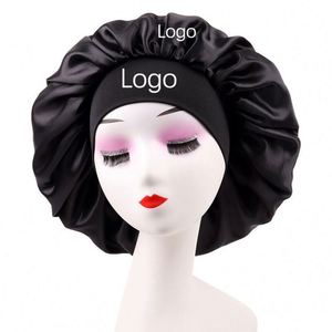 Gorros de satén grandes con banda elástica ancha para el cabello, para mujeres negras, trenzas, gorros para dormir por la noche - Product Image 1